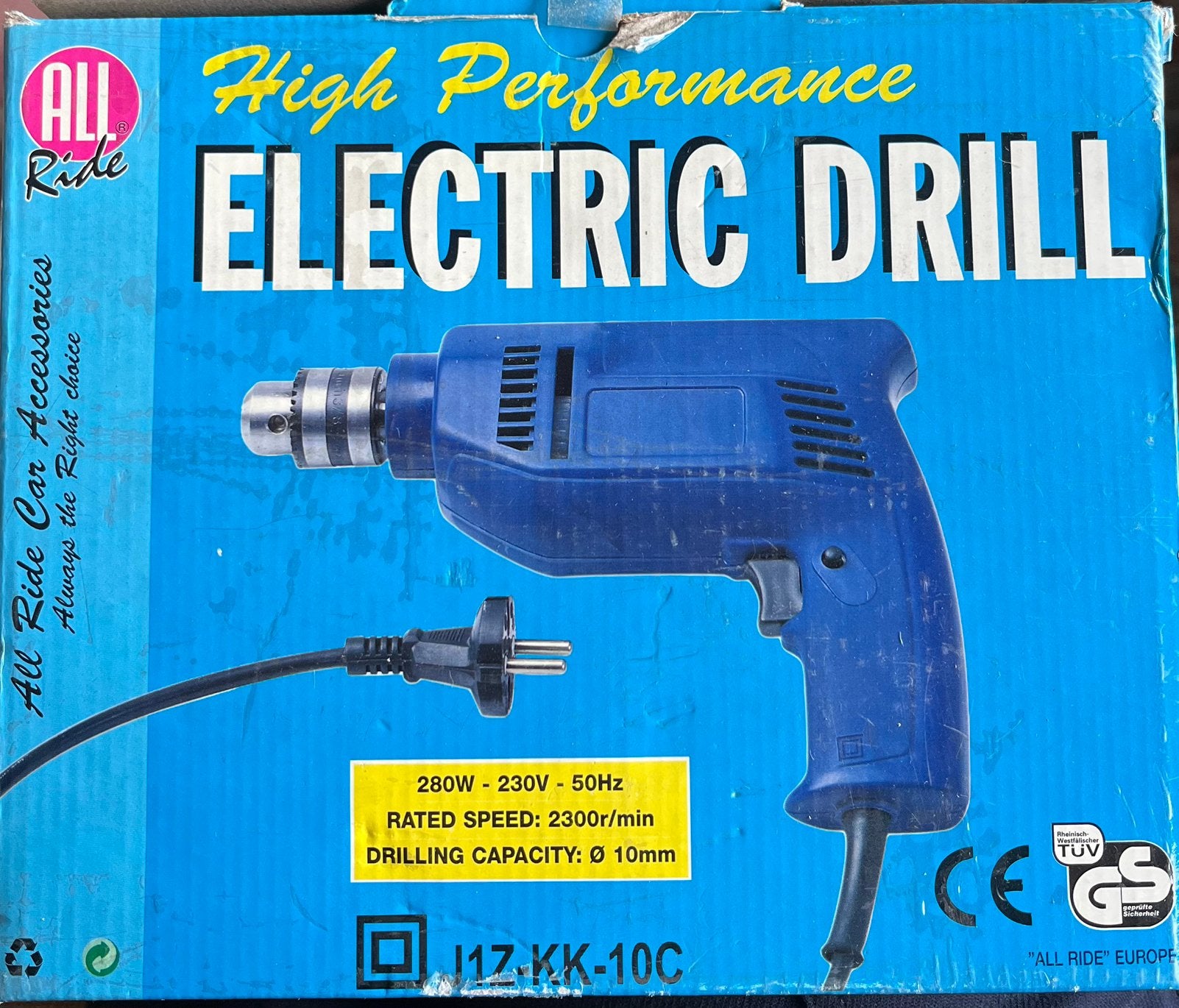 Elektrische boor 280W – 10mm – originele doos, Doe-het-zelf en Bouw, Ophalen, Zo goed als nieuw