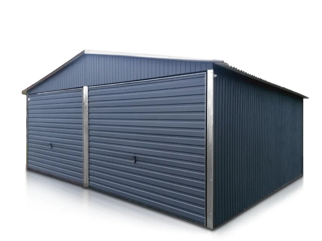 Garage en tôle double 65 m Double pente Graphite