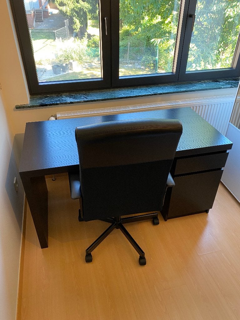 Bureau + chaise de bureau Ikea, Maison & Meubles, Bureaux, 65 cm, Comme neuf, IKEA, 140 cm