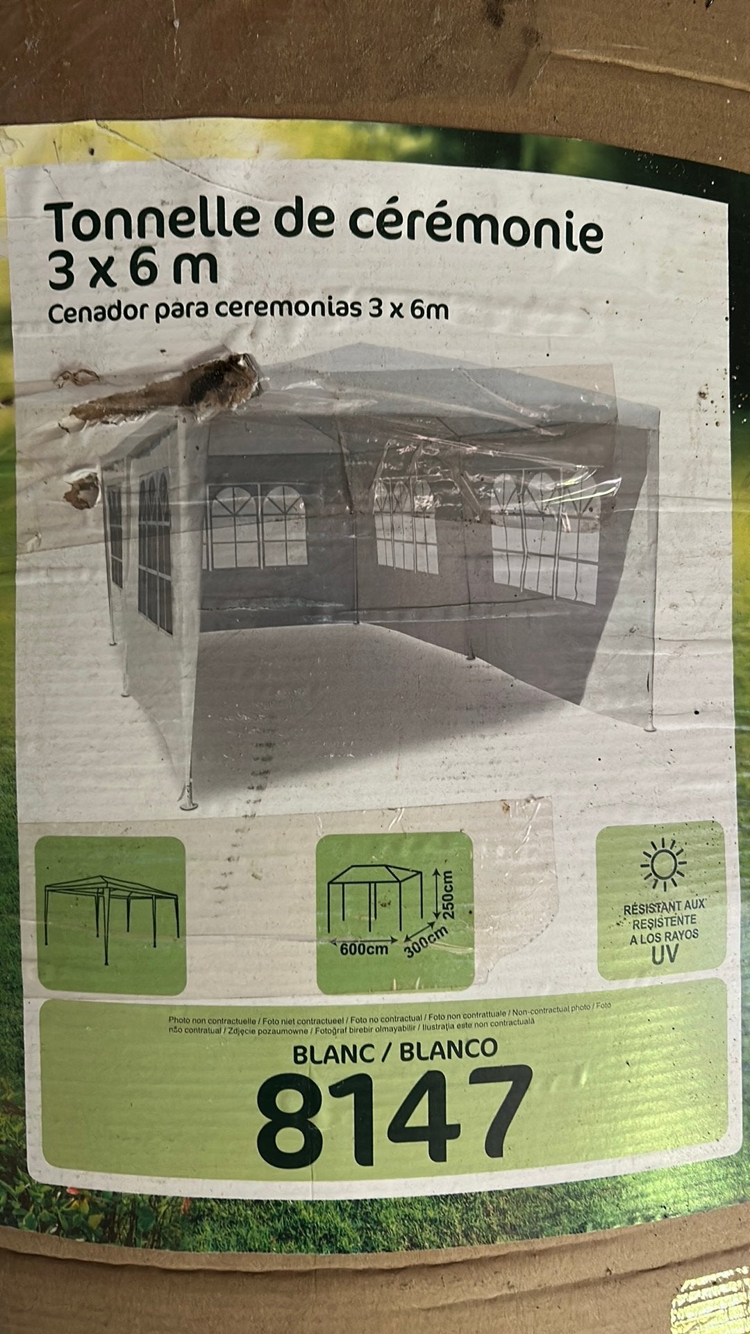 Partytent met wanden wit 6x3m, Ophalen, Partytent, Minder dan 4 meter, 2 meter of meer