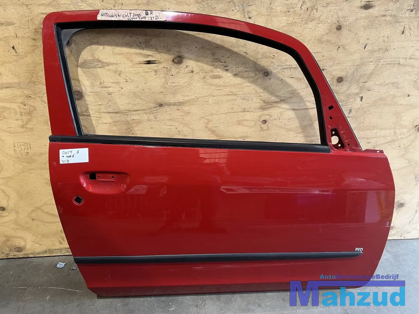 MITSUBISHI COLT 6 Rood 21D rechts deur 2004-2012, Info@mitsubishi-motors.com, Gebruikt, Deur, Mitsubishi Motors Corporation