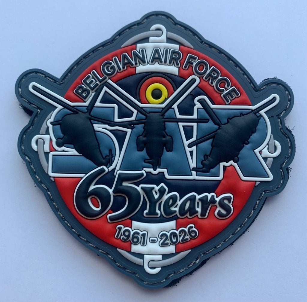 Patch 40SQN Koksijde 65 Years SAR Belgian Air Force Seaking, Verzamelen, Ophalen of Verzenden, Luchtmacht, Embleem of Badge