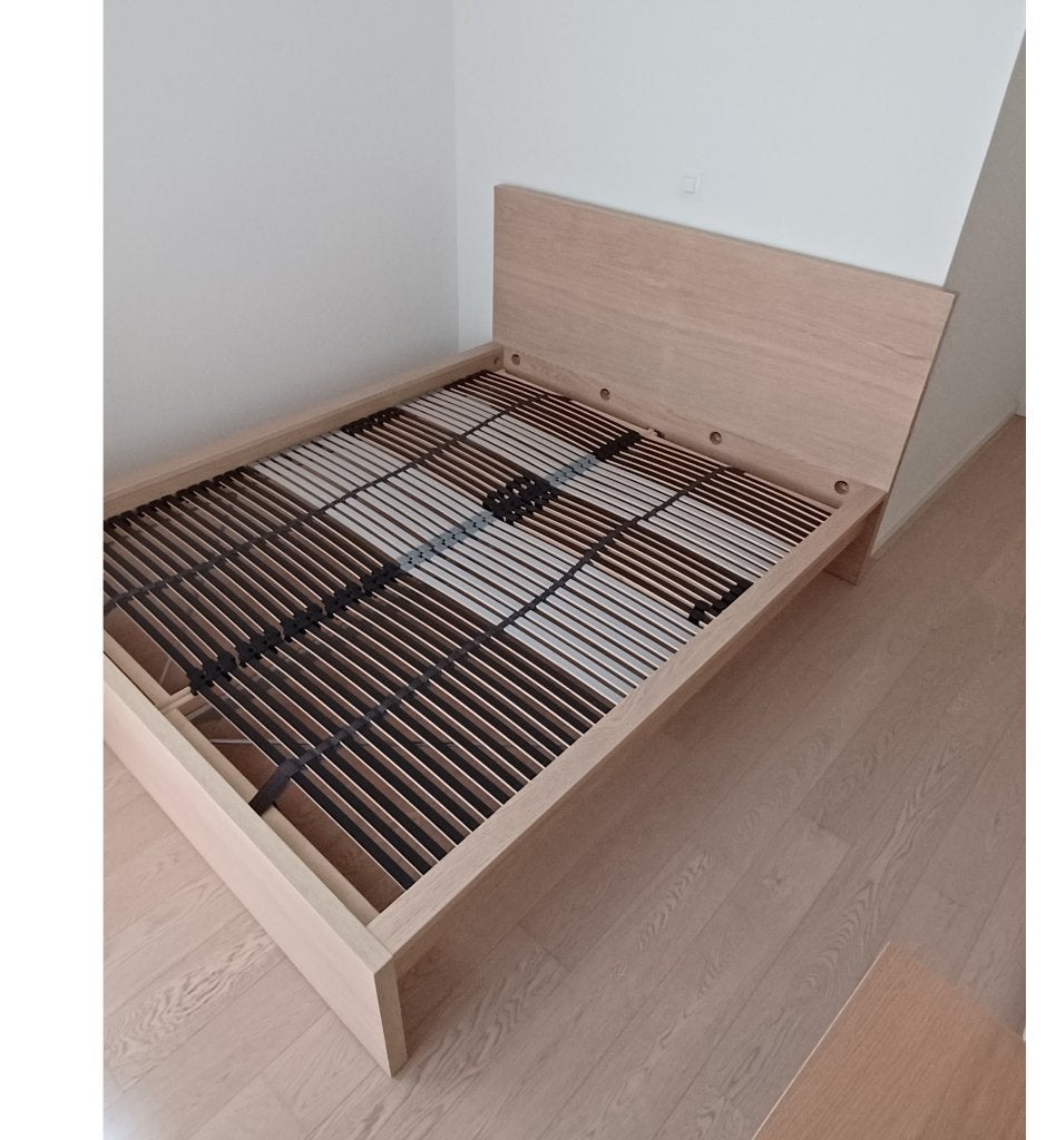 Lit IKEA MALM avec 2 sommiers LÖNSET et rangement, Utilisé, 180 cm, 200 cm, Deux personnes