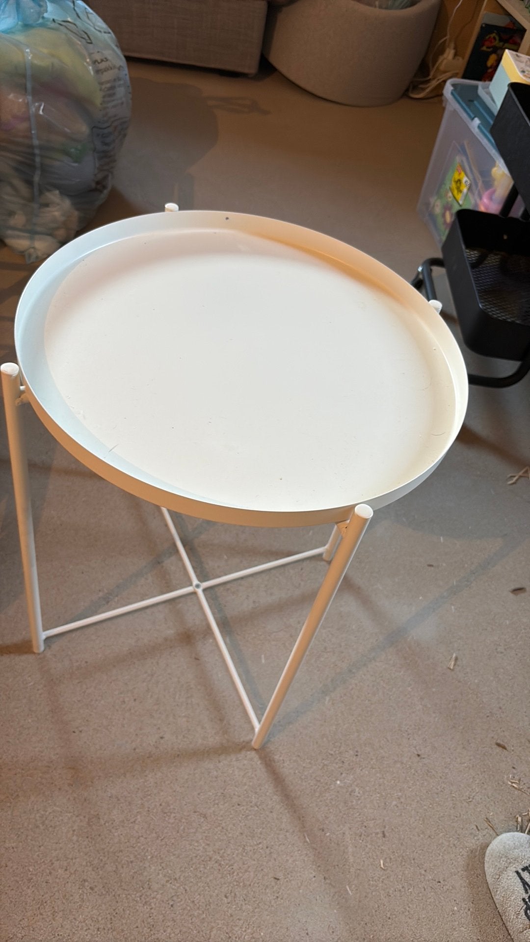 Wit bijzettafel / salontafel, Rond, Moins de 55 cm, 45 à 60 cm, Enlèvement