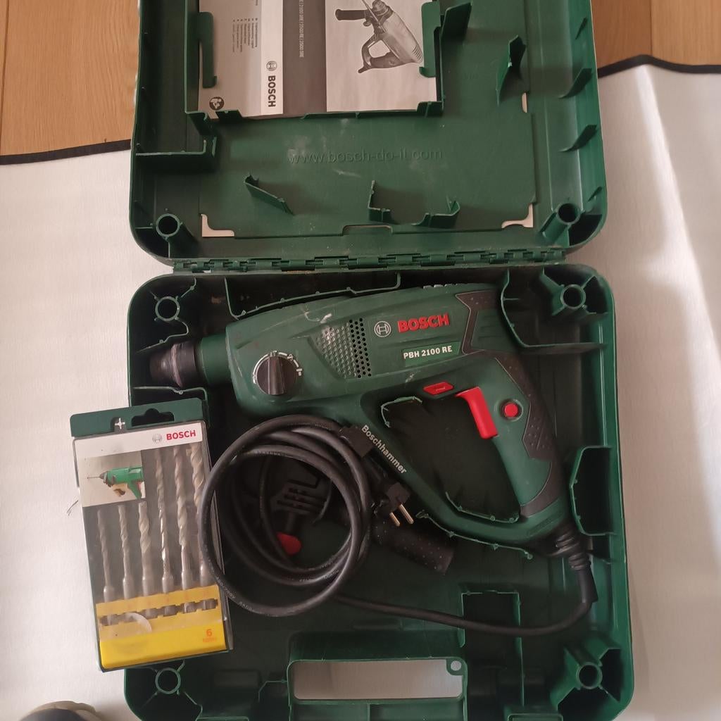 Foreuse marteau perforateur BOSCH 2100 RE, Bricolage & Construction, 600 watts ou plus, Marteau perforateur et/ou Marteau piqueur