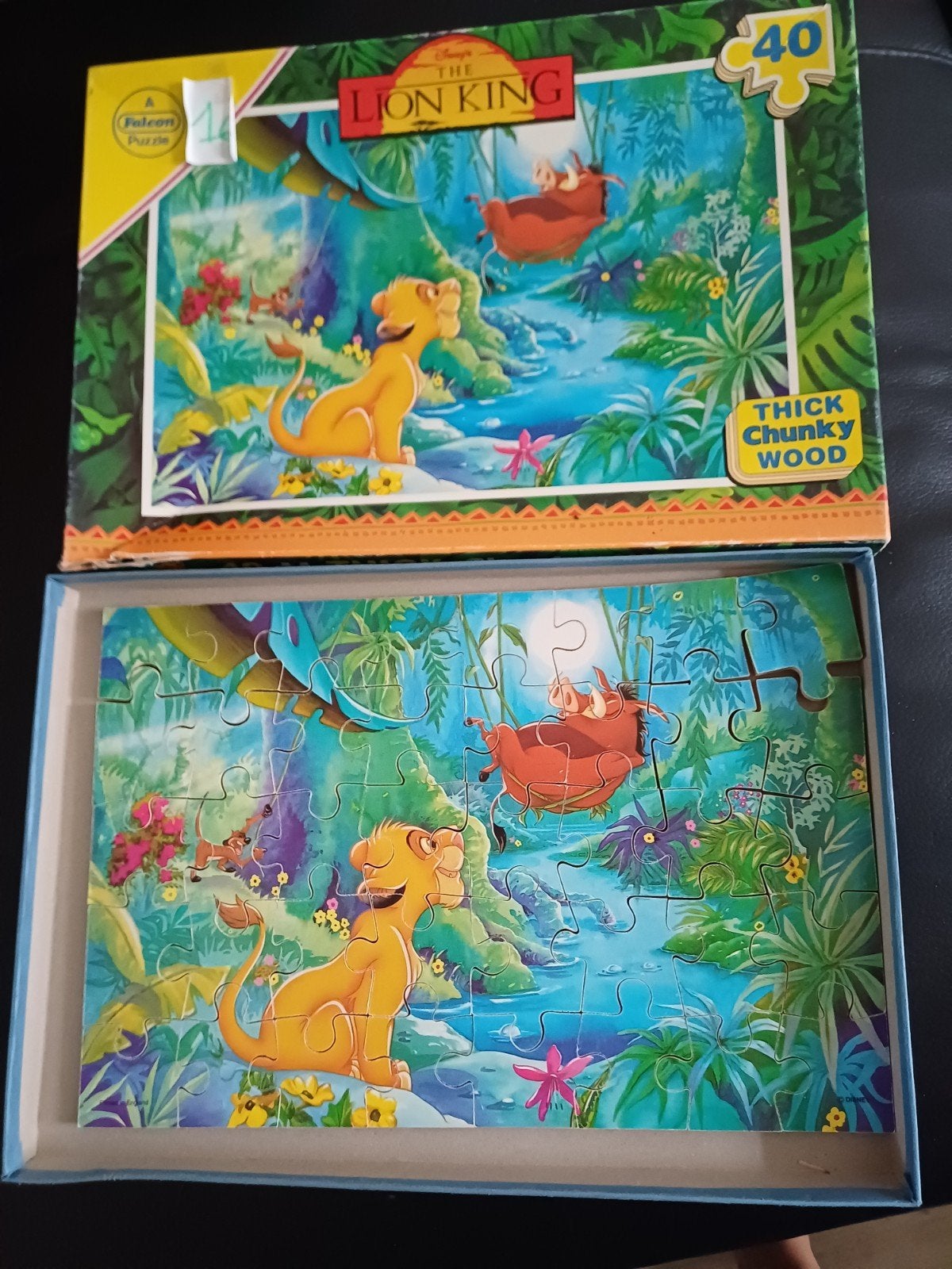 Houten puzzel The Lion King 40 st, Ophalen of Verzenden, 10 tot 50 stukjes, Gebruikt, Van hout