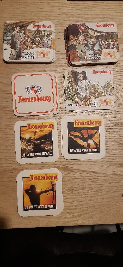 Sous-verres à bière BierMerk Kronenbourg - 7 différentes, Enlèvement ou Envoi, Neuf, Sous-bock, Autres marques