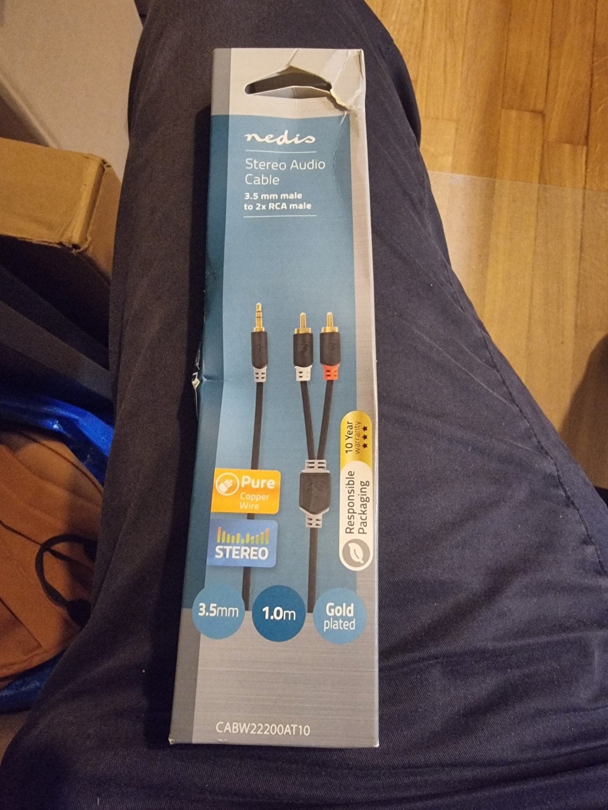 Nedis stéréo audio kabel male to 2x rca male, Ophalen, Nieuw