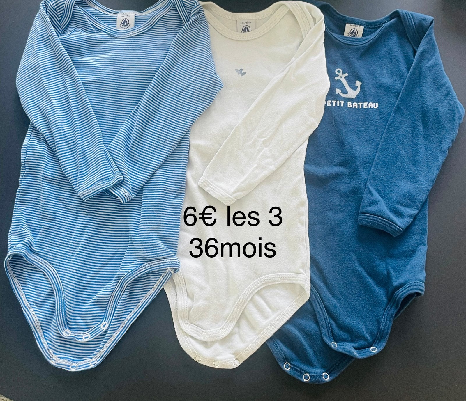 Lot de body 36 mois Petit Bateau, Enfants & Bébés, Enlèvement, Comme neuf