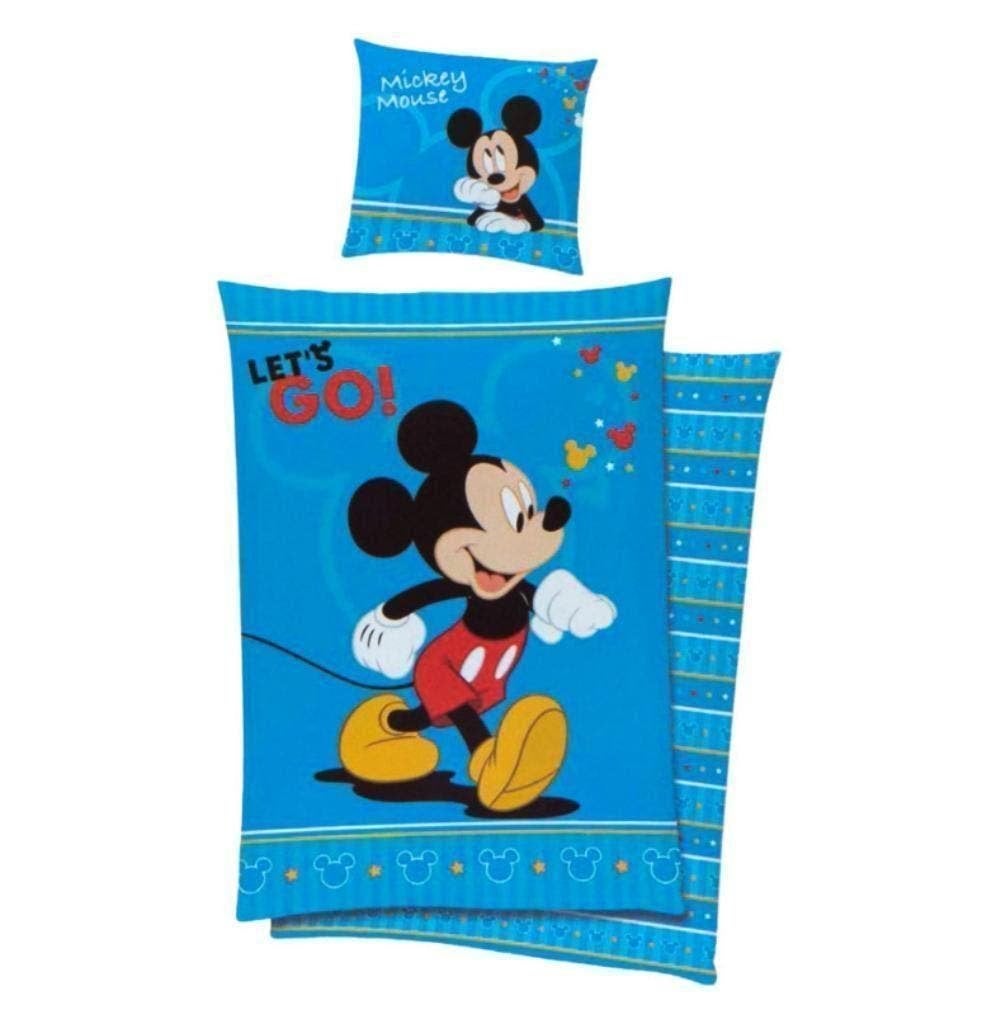 Mickey Mouse Dekbedovertrek 140 x 200 cm - Let's Go - Disney, Enfants & Bébés, Chambre d'enfant | Linge de lit, Neuf, Garçon, Double face