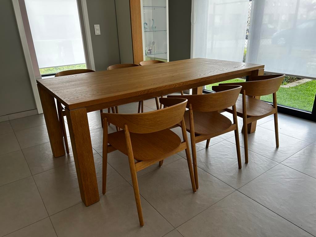 Eettafel Hulsta en 6 muuto design stoelen, Enlèvement, Comme neuf