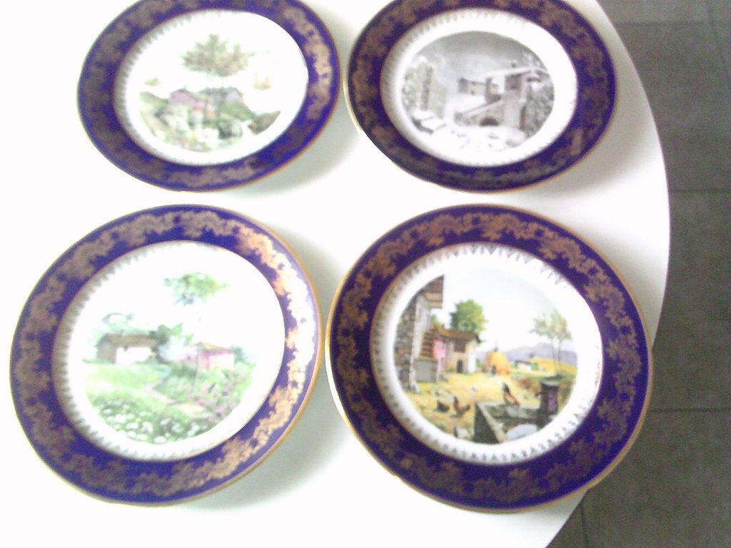 4 sier borden de 4 jaar getijden limoges, Antiquités & Art, Enlèvement