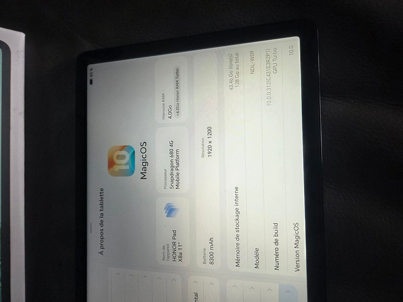 tablette Android honor pad, Enlèvement