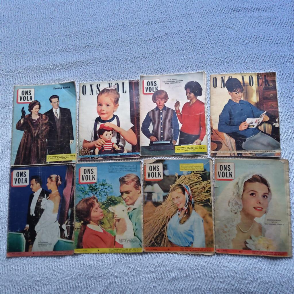 "Ons Volk": 8 vintagetijdschriften jaren 1950- 60, Verzamelen, Tijdschriften, Kranten en Knipsels, Ophalen of Verzenden