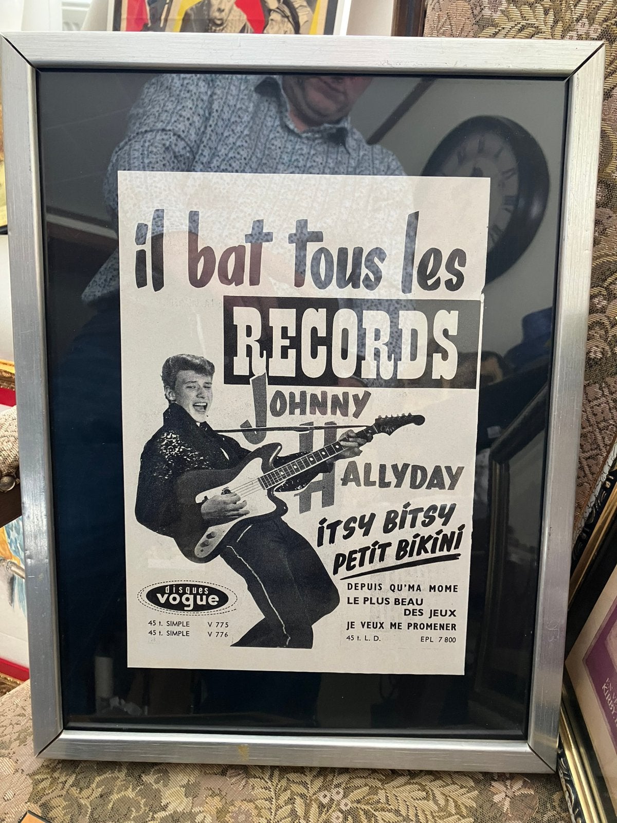 Publicité vintage de Johnny Hallyday, Enlèvement, Comme neuf