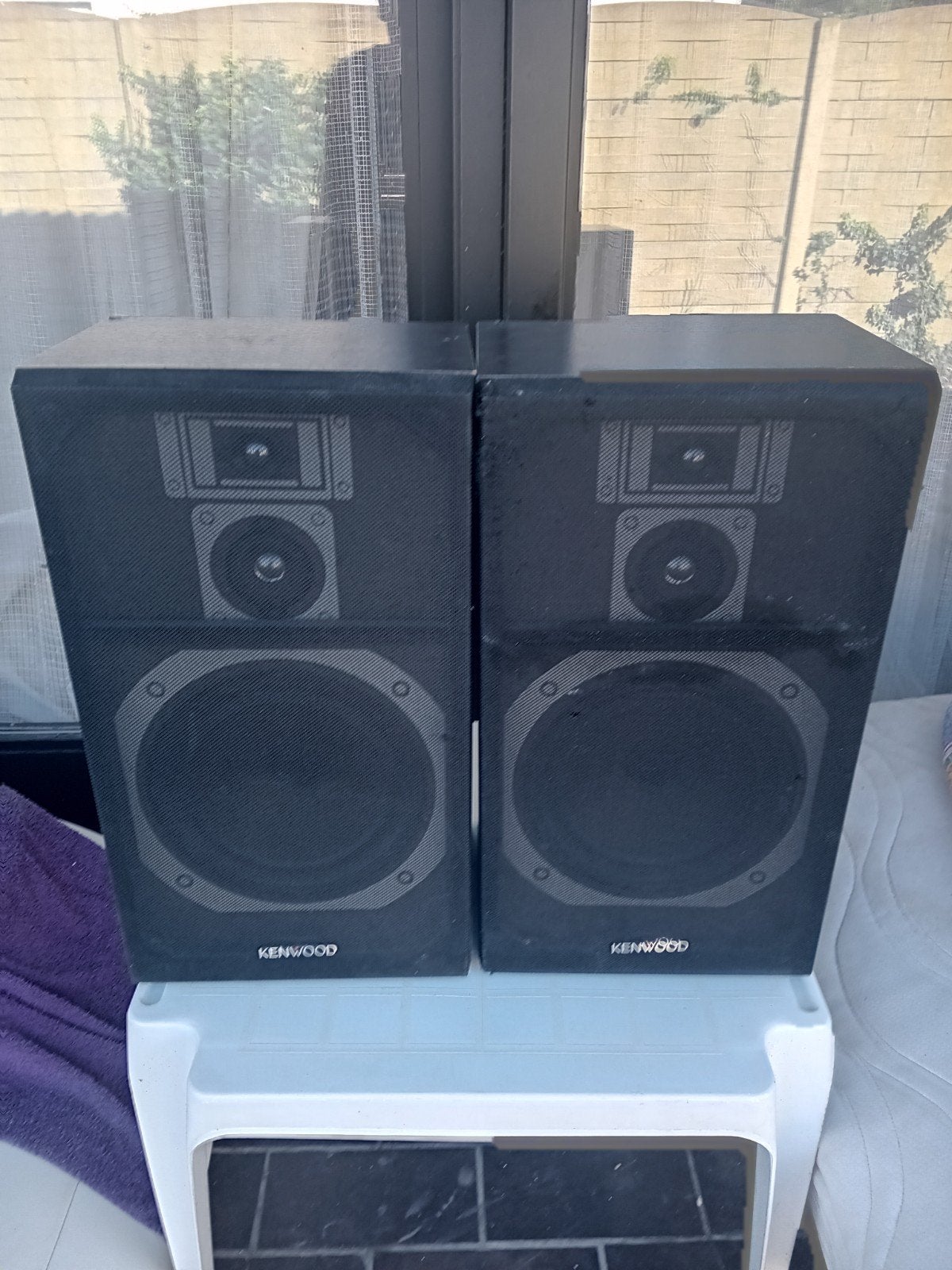 Kenwood old Skool 3voies speakers annee 70, Câbles inclus, Enlèvement, Utilisé, Enceinte d'étagère