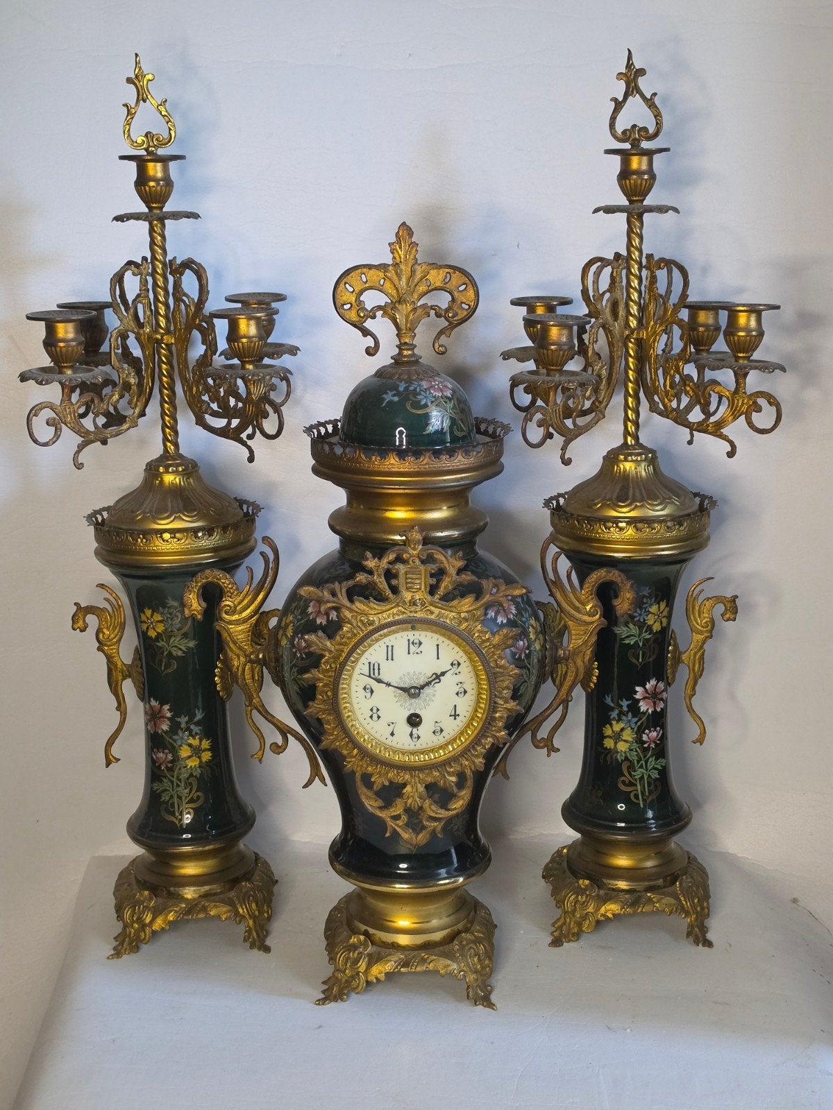 Louis XVI Style - Art Nouveau clock set, Antiquités & Art, Antiquités | Horloges, Enlèvement ou Envoi
