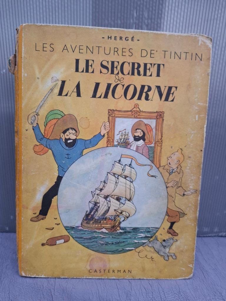TINTIN LE SECRET DE LA LICORNE DJ 1946 B1 HERGE CASTERMAN, Une BD, Enlèvement, Utilisé, Hergé