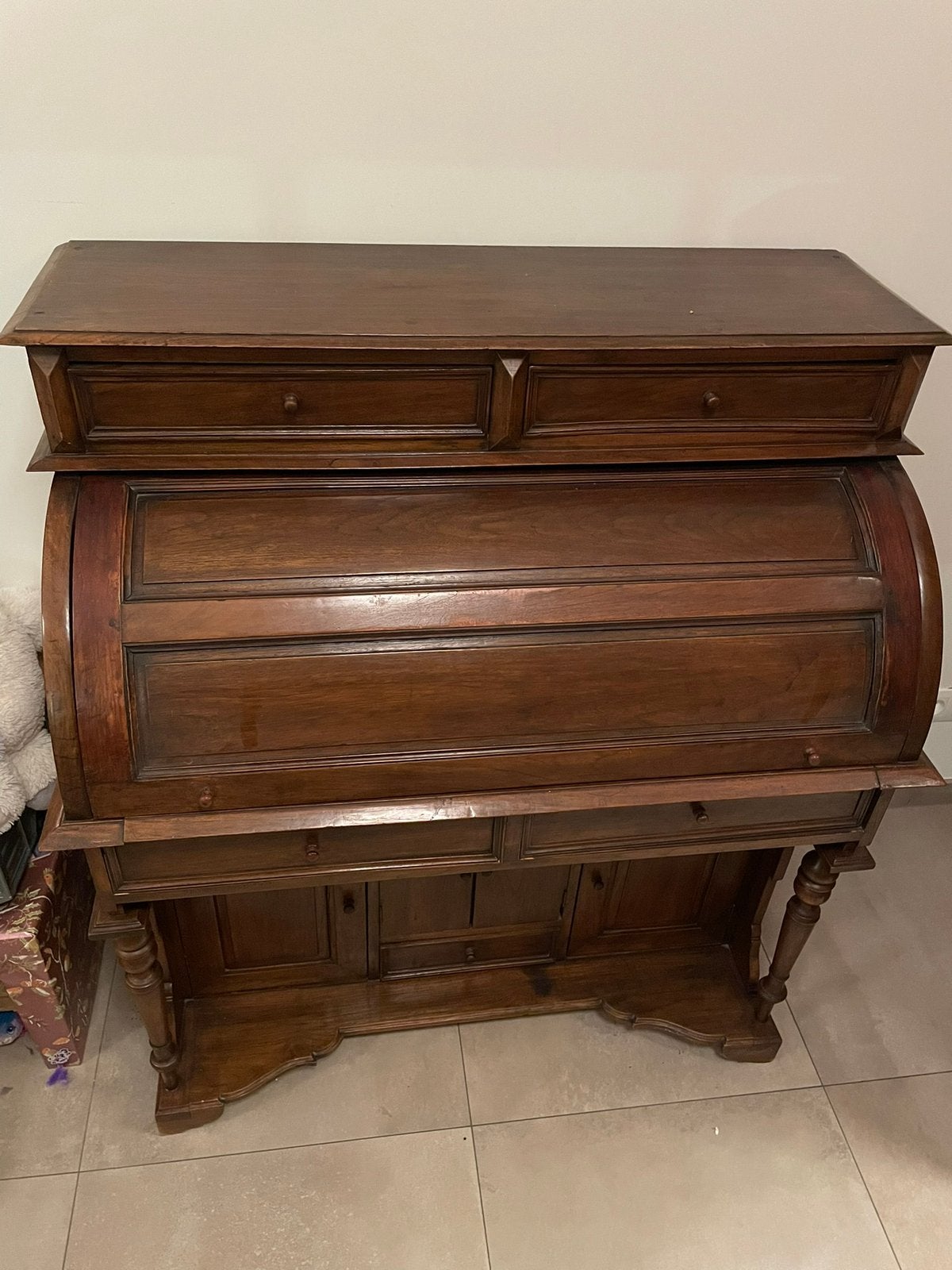 Secretaire - volhout, Ophalen, Gebruikt