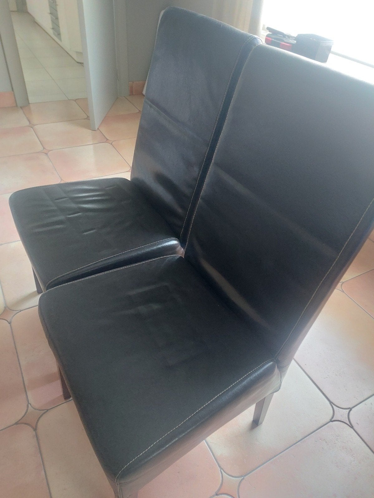 6 lederen stoelen te koop, Ophalen