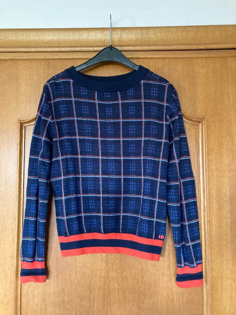 Donkerblauwe met oranje trui, Hampton Bays, maat 146, Kinderen en Baby's, Kinderkleding | Maat 146, Hampton Bays, Meisje, Ophalen of Verzenden