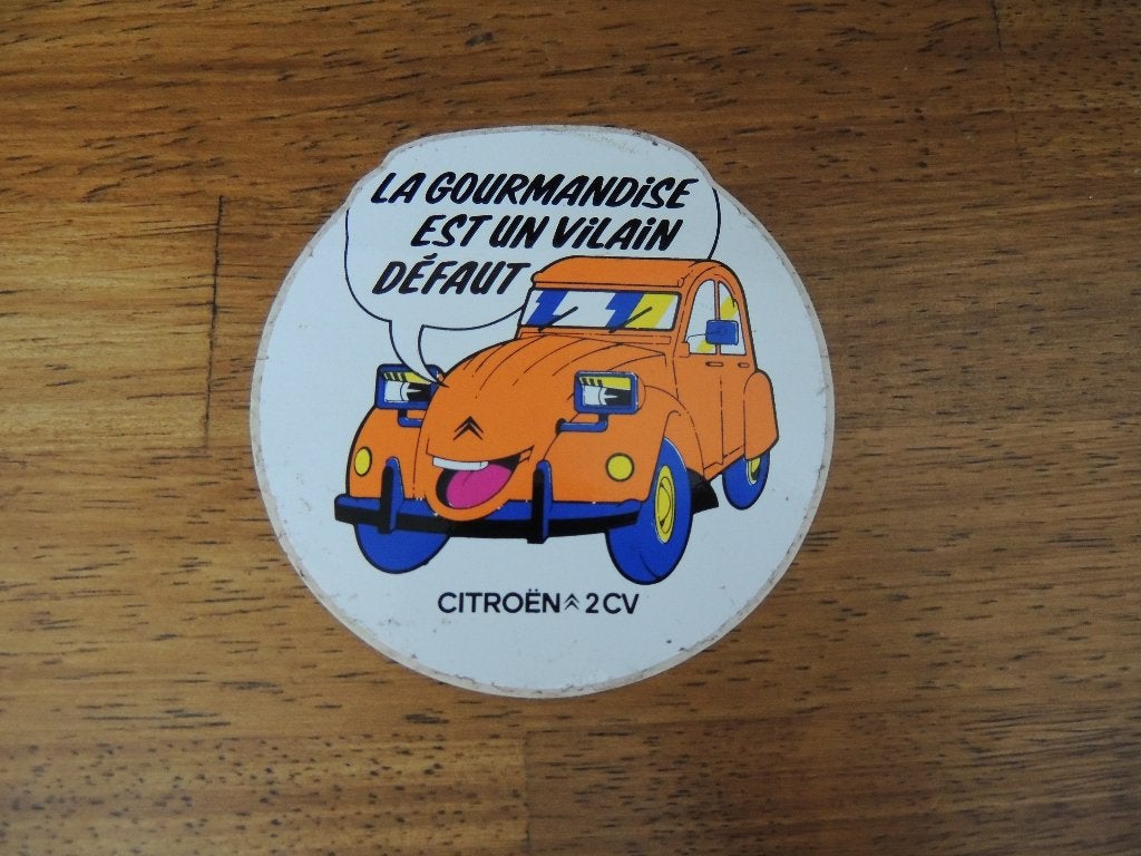 Citroen 2 cv - 2 pk sticker, Collections, Envoi, Comme neuf, Voiture ou Moto