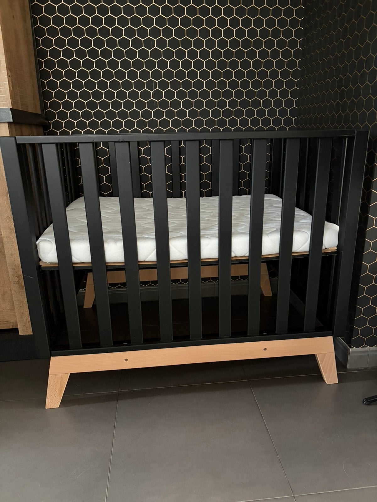 Babypark met matras, Kinderen en Baby's, Ophalen, Zo goed als nieuw, Rechthoekig, In hoogte verstelbaar