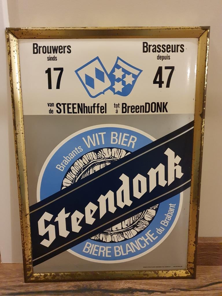 Panneau publicitaire Glacoid - Bière blanche Steendonk Braba, Collections, Marques & Objets publicitaires, Utilisé, Panneau publicitaire