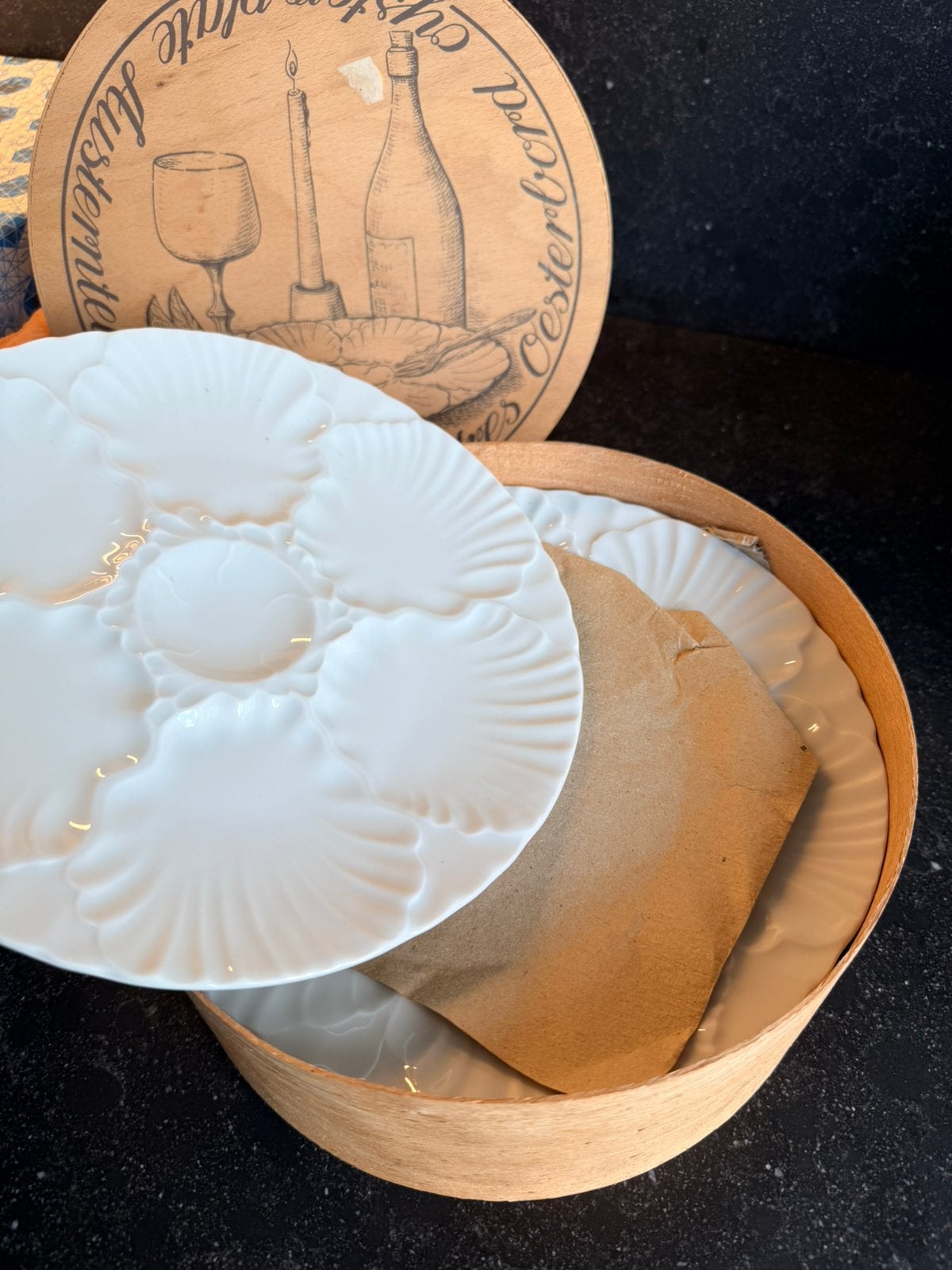 Set 6 Oesterborden Bareuther Bavaria Porselein Nieuw, Enlèvement ou Envoi, Neuf, Porcelaine, Assiettes(s)