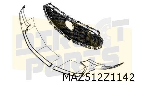 Mazda 3 (3/19-) Sierlijst grille Rechts (bij koplampsproeier, -, -, Nieuw, Mazda