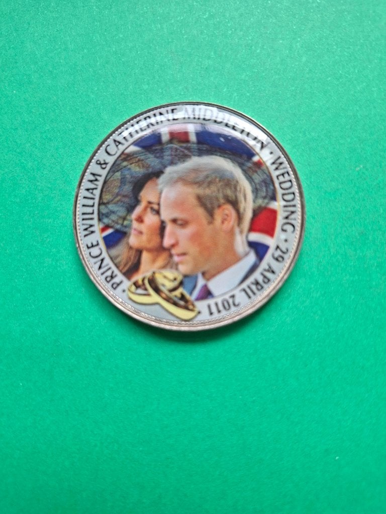 2011 Engeland crown huwelijk William & Catherine kleur, Verzenden, Overige landen, Losse munt
