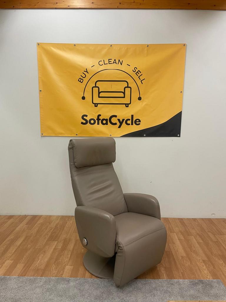 Fauteuil en cuir véritable - Réglable - SofaCycle, Maison & Meubles, Enlèvement ou Envoi, Comme neuf, SofaCycle, Info@sofacycle.be