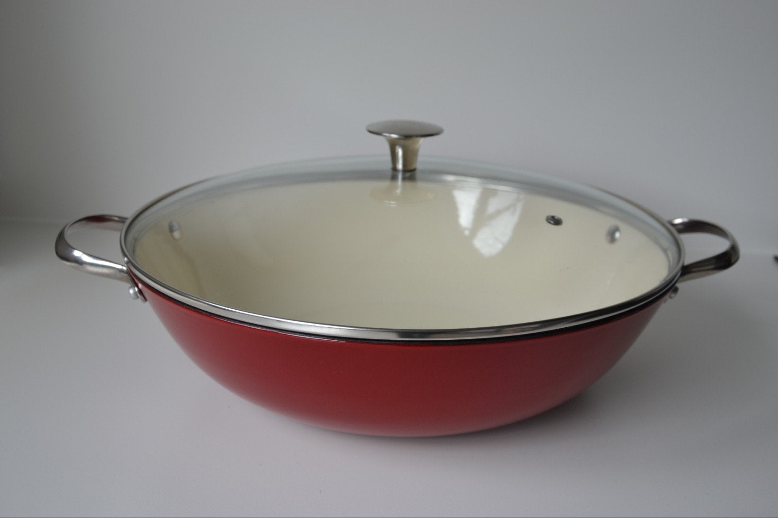 Beka arome wok gietijzer 34 cm als nieuw, Enlèvement ou Envoi, Fonte, Wok