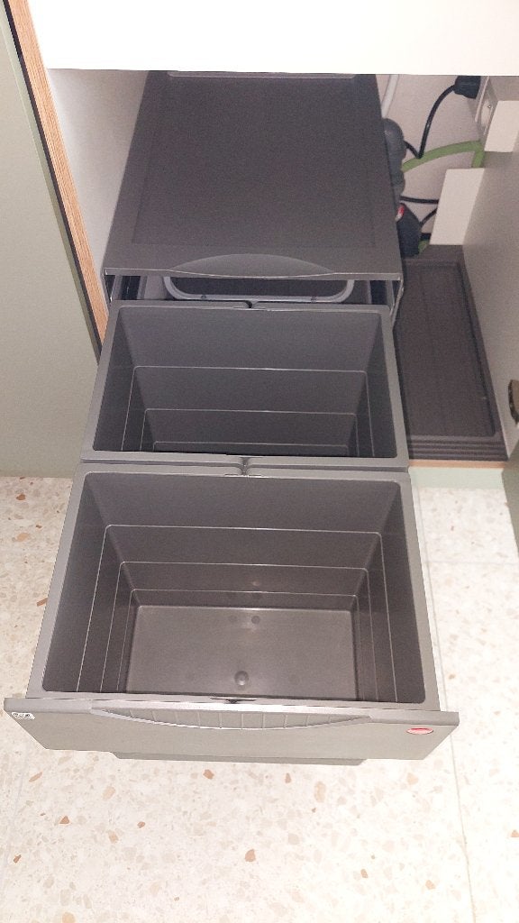 Dubbele inbouw vuilnisbak, 10 tot 20 liter, Ophalen, Nieuw