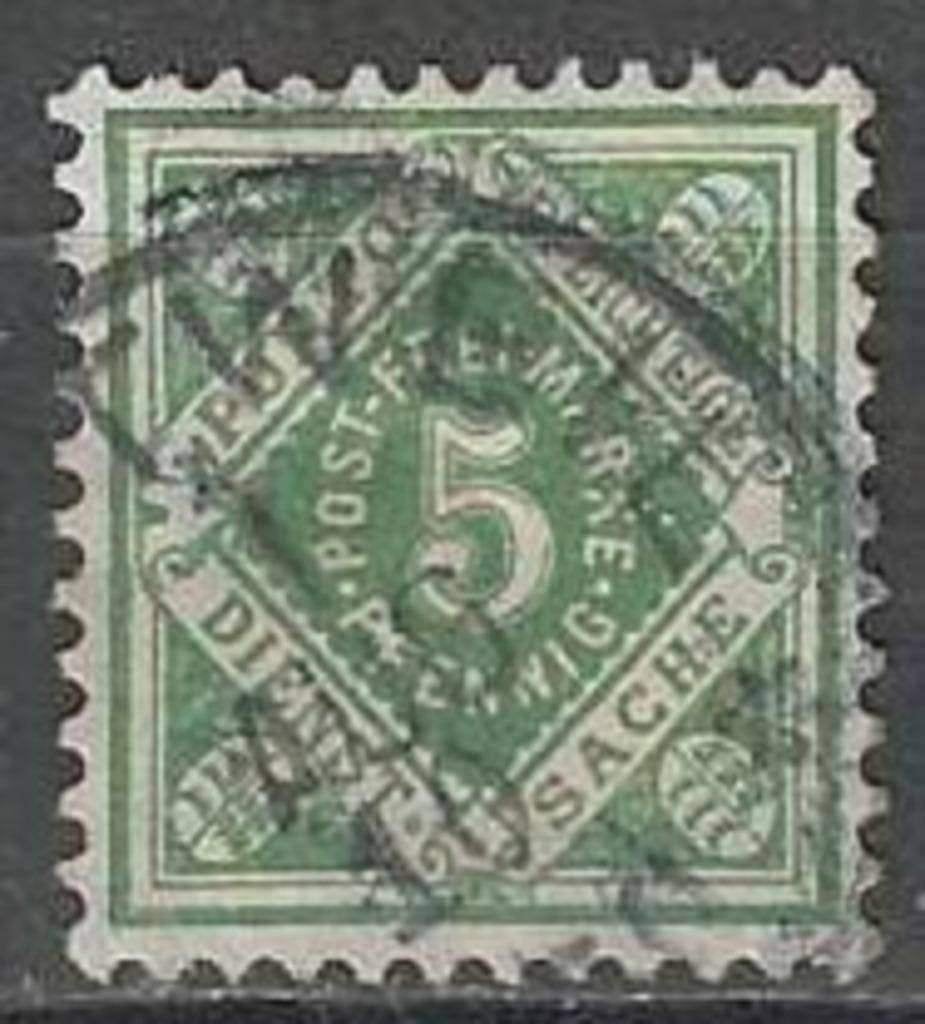 wurtemberg 1875/1901 - Yvert 4SE - Dienstzegel 5 p (ST), Postzegels en Munten, Postzegels | Europa | Duitsland, Verzenden, Gestempeld