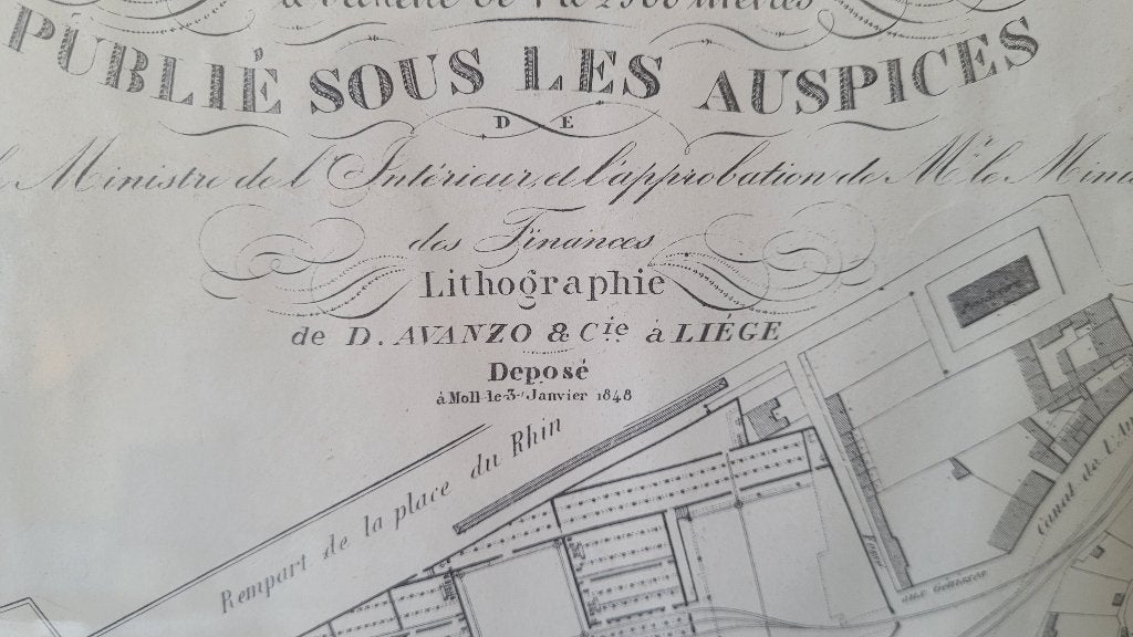 Kadastraal Plan Antwerpen 1846, Antiquités & Art, Art | Lithographies & Sérigraphies, Encadré, Enlèvement, Cartes et plans, Lithographie