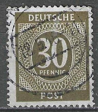 Duitsland A.A.S. 1946 - Yvert 18 - Cijfer in Ovaal (ST), Verzenden, Gestempeld