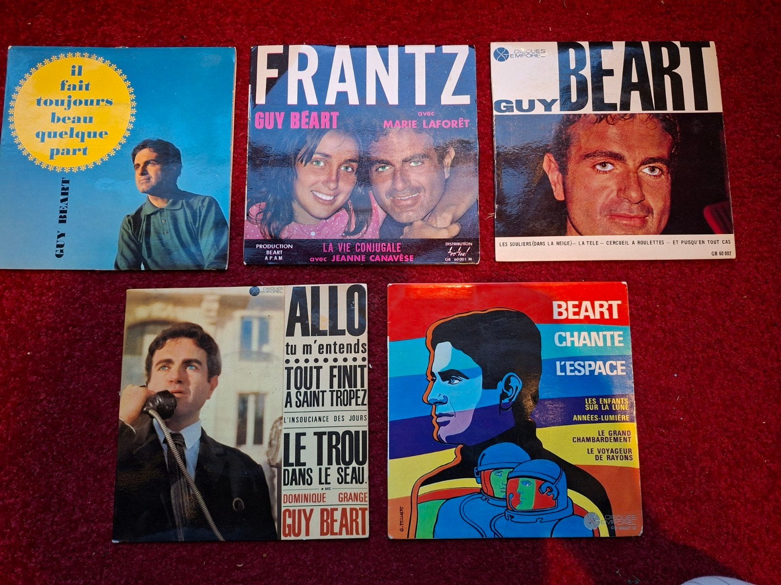 Vinyl - lot van 5 EP's Guy Béart - verzorgd, Cd's en Dvd's, Ophalen of Verzenden