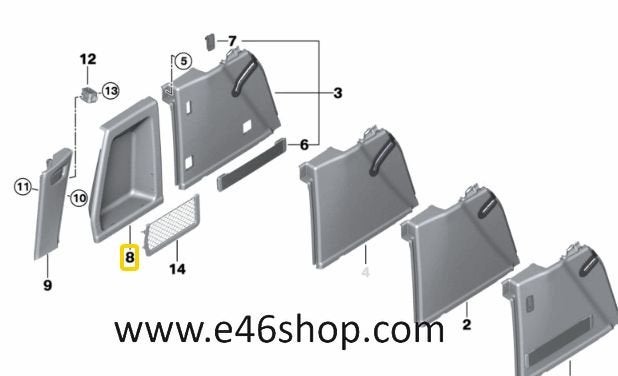 KOFFERBAK PLASTIC KLEP  LINKS BMW X3 G01 X3M F97 OE 51477445, Neuf, -, -, Enlèvement ou Envoi