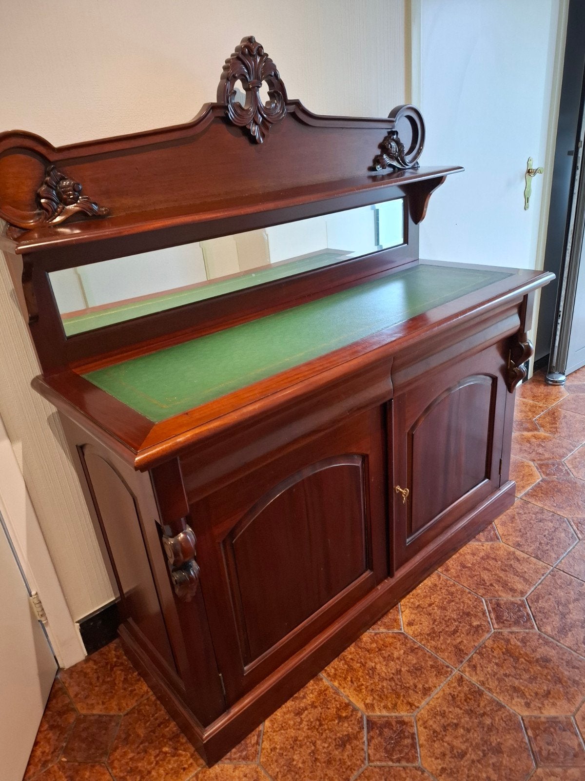 mahonie halkast, Huis en Inrichting, Ophalen, Gebruikt, Klassiek