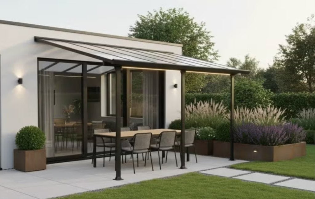 Aluminium Overkapping / Aanbouwveranda (4x3m), Enlèvement, Utilisé, Véranda