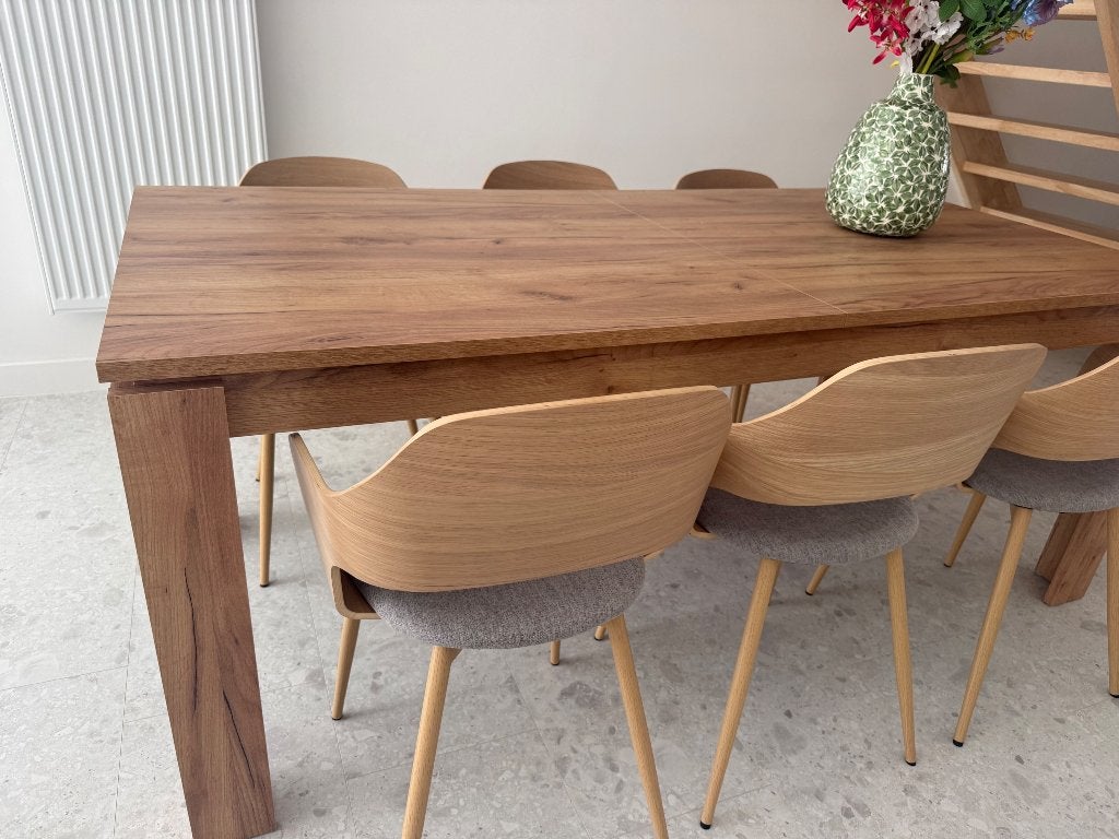 Tafel - uitschuifbaar NIEUW, Ophalen, Eikenhout, 50 tot 100 cm, Vijf personen of meer