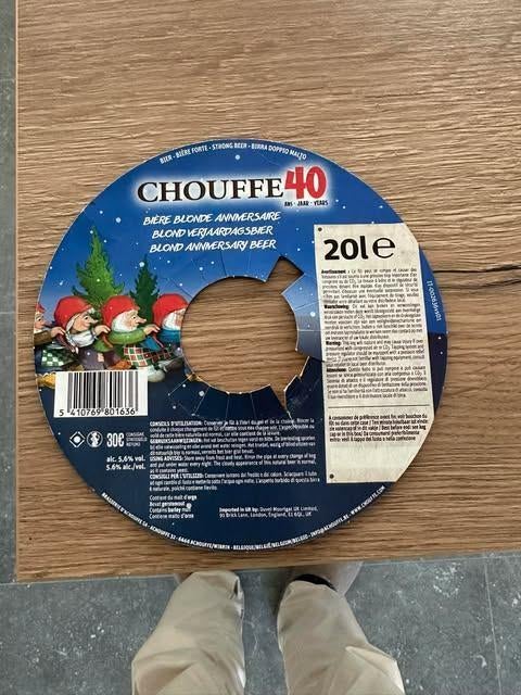 Carton à col tonneau Chouffe 40, Enlèvement ou Envoi, Utilisé, Autres types, Autres marques