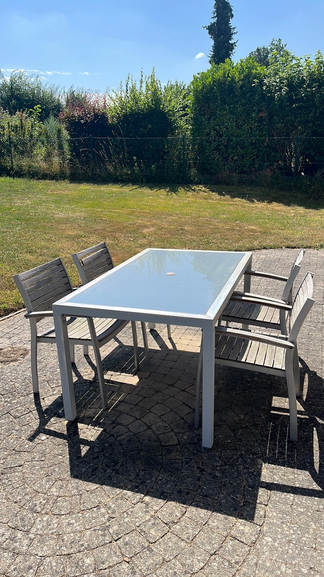 Table de jardin et chaises, Jardin & Terrasse, Table à dinner, Aluminium, Utilisé, Sets de jardin