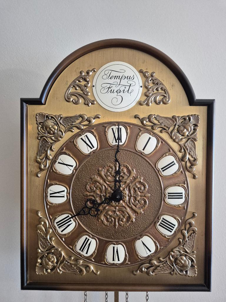 wandklok met gewichten - gratis, Enlèvement, Utilisé, Analogique, Horloge murale