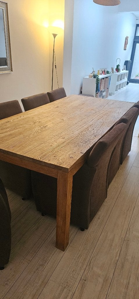 Grand table à manger avec  ou sans ses 10 chaises, Maison & Meubles, 100 à 150 cm, Enlèvement, Rectangulaire, 200 cm ou plus