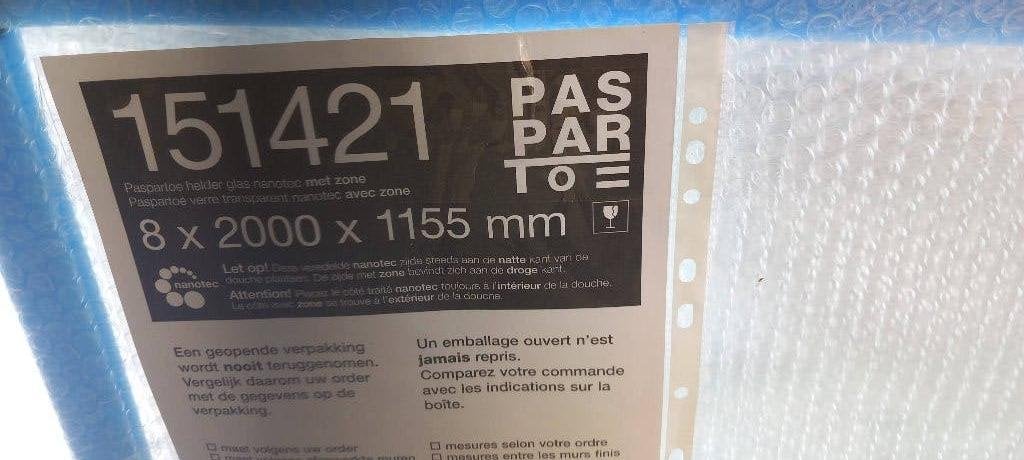 panneau vitré de douche, Bricolage & Construction, Enlèvement, Neuf, Verre, Douche