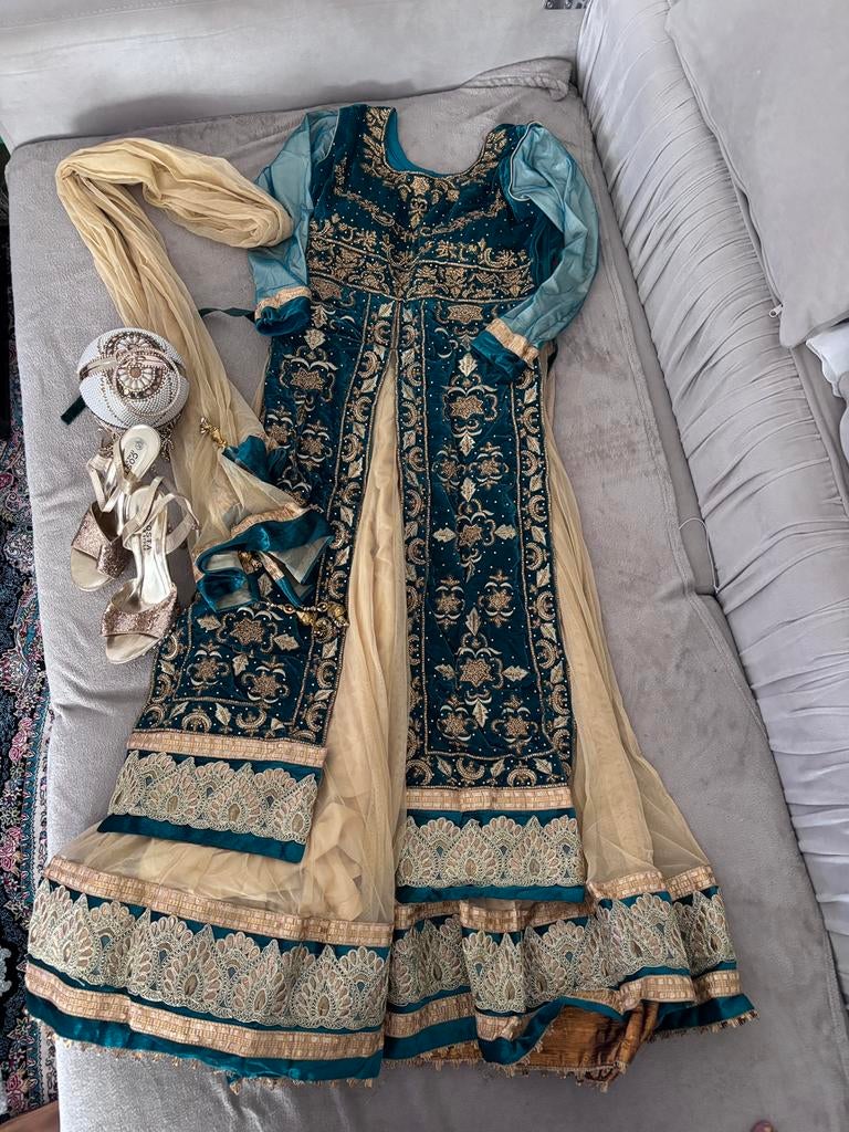 Indiase avondjurk, Kleding | Dames, Ophalen, Zo goed als nieuw, Maat 36 (S)