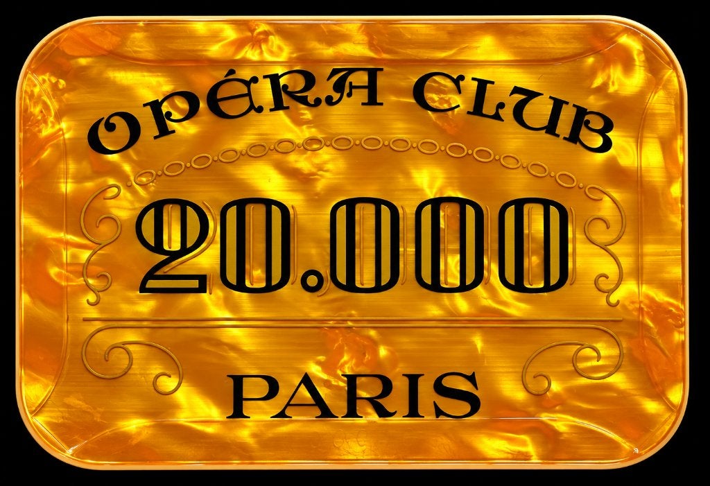 20.000 F BORD • OPERA CASINO PARIS • ROULETTE-CHIP, Postzegels en Munten, Ophalen of Verzenden