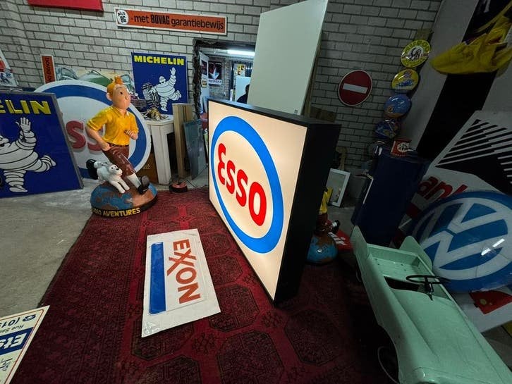 Vintage Esso reclame Lichtbak - XL, Verzamelen, Ophalen, Gebruikt, ., Lichtbak of (neon) lamp